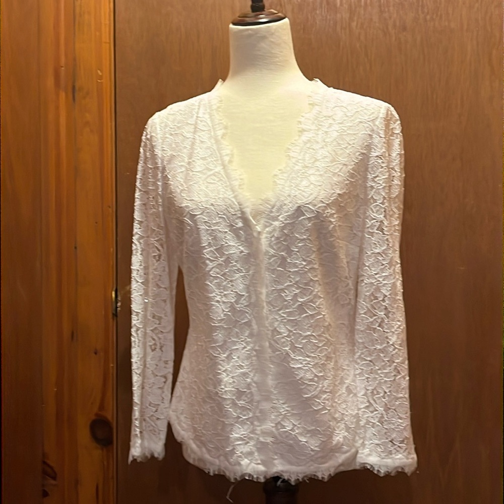 Diane von Furstenburg, white lace blouse